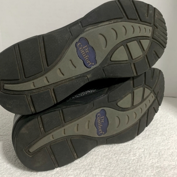Dr Comfort Diabetic Shoe William Black PEBBLED Leather  MICRO suede LINING Sz 9W - Picture 10 of 10